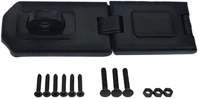 QCAA Extra Heavy Duty Concealed Safety Hasp, Flexible Link, with Hardened Staple, 6-1/4" Single Flexible, Black Coated, 1 Pack