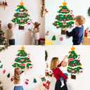 gjulrfu 3ft DIY Felt Countdown to Christmas Advent Calendar 24 Ornaments, Wall Hanging Christmas Tree for Christmas Party Decor, Felt Toddlers Kids Home Door Wall Decoration for Home, Parties (Green)