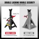 Big RED AT46002ABR Torin Double Locking Steel Jack Stands, 2 Pack, 6 Ton (12,000 lb), Black