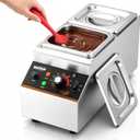 WantJoin Chocolate Tempering Machine 1200W, 2 Tanks 1/6 Pans, Chocolate Melting Pot with Adjustable Thermostat 86-185℉, Electric Commercial Chocolate Melter Warmer for Cheese Sause Butter