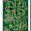 St. Patrick's Day Shamrock Clover Lucky Garden Flag 12x18 Inch Vertical Double Sided Spring Buffalo Plaid Welcome Small Flags Outside Decoration For Yard (ONLY FLAG) SP27