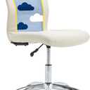 Serta Essential Armless DeskChair, Small Task Chair with Wheels, Breathable Mesh Back, SertaQuality Foam Cushion Seat for Comfort, Functional, Lightweight and Versatile, Cream White