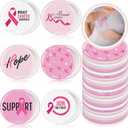 Vicenpal 48 Pcs Breast Cancer Awareness Gifts Bulk Mini Pocket Mirrors for Women Pink Ribbon Portable Round Makeup Mirror for Breast Cancer Charity, Office, Fundraiser Events