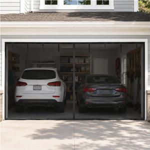 Garage Door Screen for 2 Car Garage 18x8FT, Heavy Duty Fiberglass Garage Screen Door with Hands-Free Magnetic Closure, Reinforced Edges & Weighted Bottom for Bug-Free Workshop, Patio, and Gym