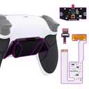 eXtremeRate Black Rubberized Grip Programable RISE4 V3 Remap Kit for PS5 Controller BDM-030 040 050 Models, Upgrade Board Redesigned White Bottom Shell 4 Black Back Buttons for PS5 Controller