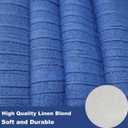 Blue Bed Runner 82 x 20 Inches Striped Seersucker Pattern Bed Scarf for Queen & Full Bed Blue Textured Quilted Bed Runner Decorative for Hotel Bedroom (Queen, 1 Piece)