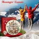 2 x Hiking Christmas Ornament 2025 - Double-Sided Ceramic Hiker Ornament for Christmas Tree, Gifts for Hikers, Outdoor Adventure Lovers, Women & Men, Hanging Xmas Decoration, Holiday Keepsake