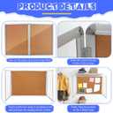 Motipuns Enclosed Bulletin Board 48 x 36 Inch, Resistant Enclosed Notice Board Cork Displays Boards Wall Mounted Display Case with 2 Locking Door for School Office Commercial, Aluminum Frame (12 x A4)