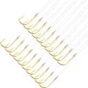 PATIKIL Small Fishing Hooks with Line Double Hook Rigs Fishing Hook on Nylon Line for Freshwater (36cm)
