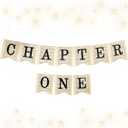 Chapter One Banner Sign A New Chapter Begins Banner Book Reading Themed decor Sign Garland for Wedding Baby Shower Retirement ement Bridal Shower