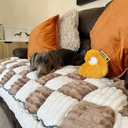 FUNNY FUZZY Pet Couch Covers for Sofa, Couch Covers for Dogs Washable Dog Couch Cover Protector Cream-Colored Furniture Sofa Covers for Dog Handmade Pure Cotton Pet Bed Mat (Brown, 23.6"63")