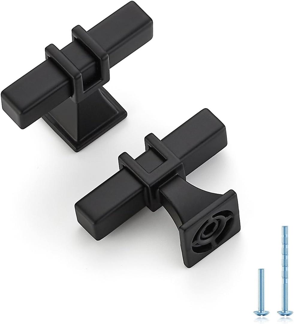 HOME EDIT 25 Pack 2 inch Black Cabinet Handles Square Zinc-Alloy Pulls for Kitchen Dresser Closet and Bathroom Cabinets Hardware