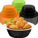 CIEOVO 60 Pcs Halloween Plastic Bowls Set, 23 oz Disposable Salad Bowls Plastic Serving Bowls Candy Snack Bowls Serving Bowls for Halloween Trick or Treat Party Picnics Birthday Party Supplies (Black)