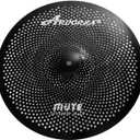 Arborea Low Volume Cymbal Pack Black 14"hi-hat+16"crash+18"crash+20"ride 5 Pieces Practice Mute Cymbal Set for Drums