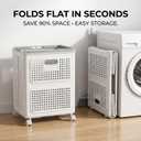 65L Wheeled Collapsible Laundry Basket with Handles