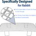 Large Stainless Steel Rabbit Litter Box,Bunny Litter Pan with Widened Grid,Toilet Tray,High Back Wall,Deep Waste Storage (Large)