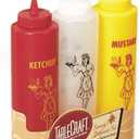 TableCraft 3-Piece Nostalgia Squeeze Bottle Set, 12-Ounce