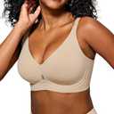 As Fairy Comfortable Wireless Everyday Bras for Women Seamless Full Coverage T-Shirt Bra Breathable Support Brassiere 40C