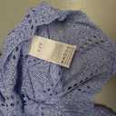 SOLY HUX Girl's V Neck Crochet Short Sleeve Beach Dress Summer Swimsuit Bikini Cover Up Solid Light Blue 12Y