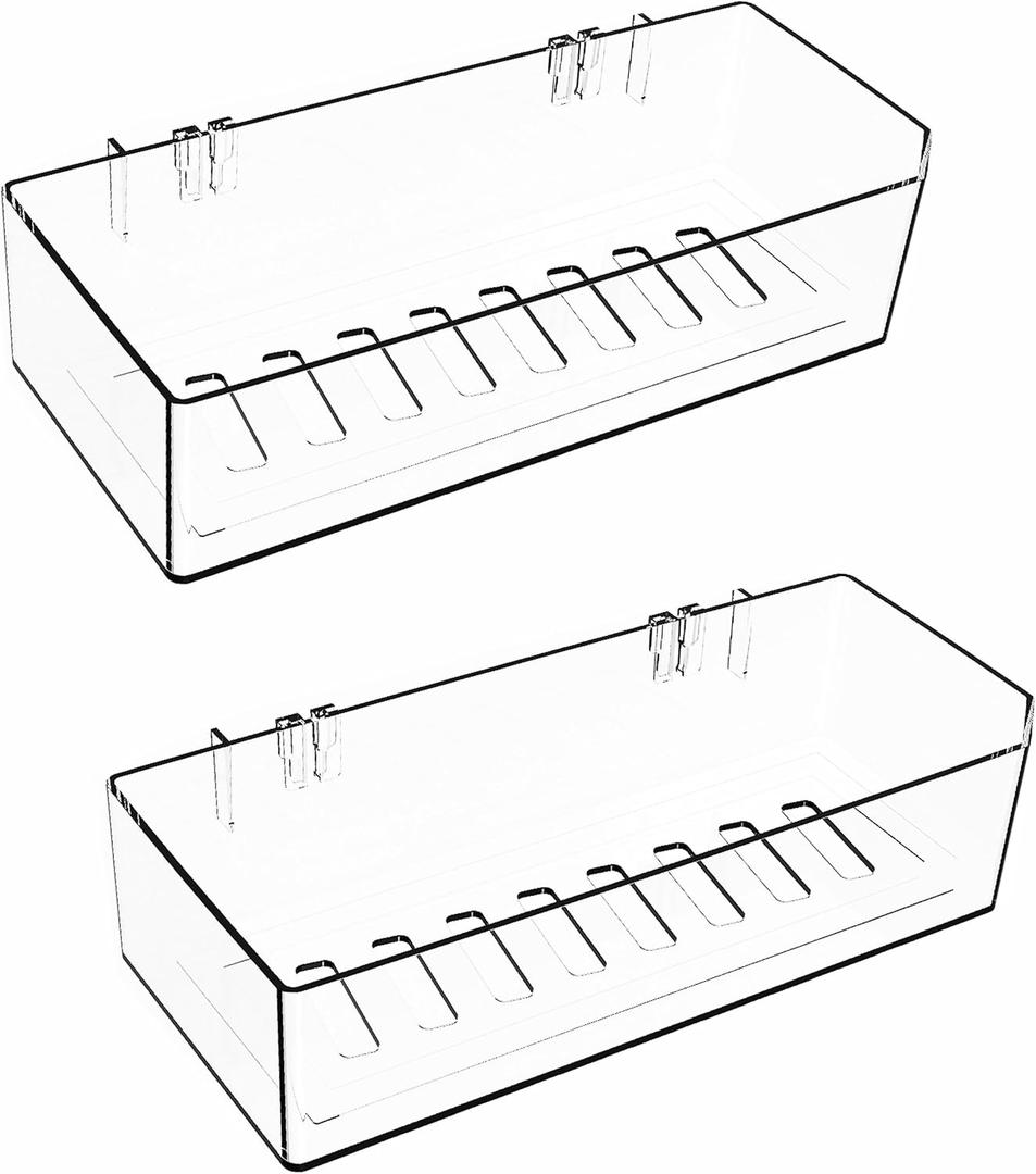 Cq acrylic Bathroom Shower Shelf Organizer Rack,Adhesive Shower Organizer for Bathroom Storage & Home Decor&Kitchen, Wall Shower Caddy Shelf Non Drilling Adhesive and No Damage Wall Mount, 2 Pack Clear