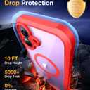 Diaclara Magnetic Designed for iPhone 17 Case 6.3'' Full Body Bumper,[Compatible with MagSafe] Military Drop Proof Phone Case with Built-in Screen Protector,Easy Install,No Gap,Red