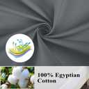100% Egyptian Cotton Pillow Cases Set of 2, King Size 400 Thread Count Cooling Pillowcases, Soft and Breathable Pillow Covers with Envelope Closure, 20x36 Inches (King, Dark Grey)