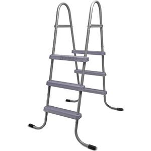 3-Step Steel Bolt-On Pool Ladder Universal Fit Above Ground Swimming Pools - Heavy Duty Non-Slip Entry Steps for Entry and Exit System Swim Pools with Non-Slip Plastic Steps