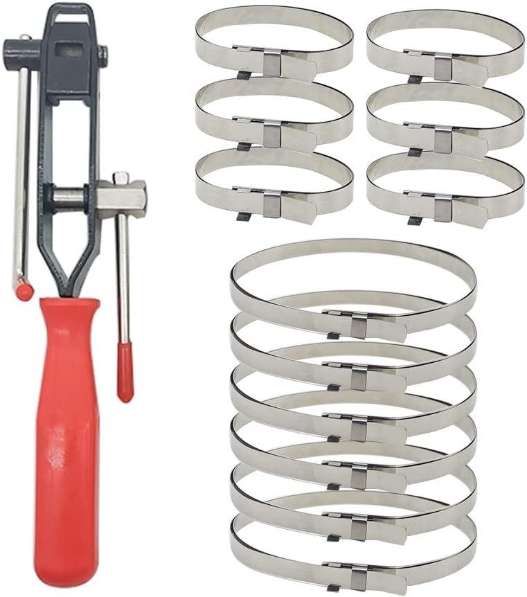 CV Joint Banding Boot Axle Clamp Tool with Universal Adjustable Drive Shaft CV Boot Band Clamps, Automotive CV Boot Clamp Pliers Axle Boot Clamps 13Pcs for Most Cars