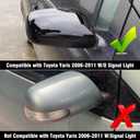 2PCS Compatible with Toyota Yaris Side Mirror Cover 2006 2007 2008 2009 2010 2011, Driver and Passenger for Toyota Yaris Rearview Mirror Caps Clip-on Replacement - Glossy Black