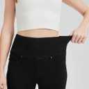 High Waisted Skinny Jeans Stretchy Tummy Control Jegging for Women Pull on Leggings with Pockets (Black, XXL)