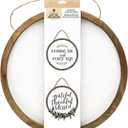 Hampton Art Wood Rustic Framed Rnd 16" White