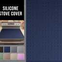 Silicone Stove Top Cover for Electric Stove, Glass Stove Top Protector, Stovetop Cover Mat for Cooktop, Flat Range Cover, Oven Top Protector, Coffee Bar Mat, 28 x 20 in, Smokey Blue