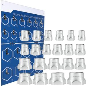 6-Point Truck Wheel Bearing Locknut Socket Set with Display Tool Board 9850