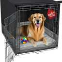 Explore Land Breathable Dog Crate Cover - 4 Sides Mesh Ventilation,Basic Pet Kennel Cover, All Sides Open, Universal Fit for 1 2 3 Doors 42 inches Wire Dog Crate (Black)