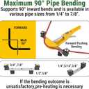 90 Ratcheting Pipe Tube Bender Set W/ 7 Color-Coded Aluminum Heads, 1/4"7/8" O.D. Tubing, Tube Cutter & Deburring Tool, Portable Storage Case for HVAC, Plumbing & Refrigeration
