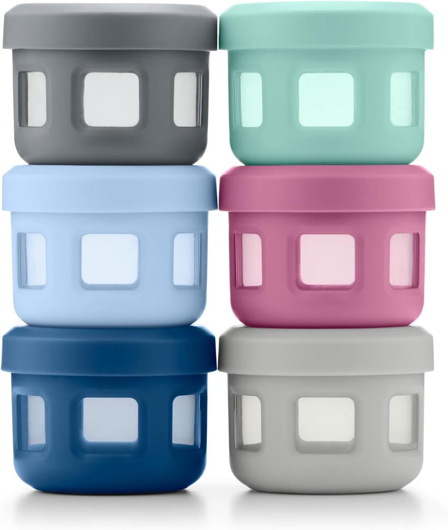 Ello Reusable Condiment Containers 4oz each with Screw-on Leak Proof Lid | Perfect for Salad Dressing Sauce Dips Lunchbox Picnic Travel Bento Box | BPA-Free | Dishwasher Safe (Sugar Rush)