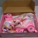 Unicorn Toddler Roller Skates, Kids Training Safety Tripple Protection Roller Skates with 4 Adjustable Sizes, Fun Light-Up Wheels, Little Girls' Fancy Gift (S-Small(10C-13C US), Fairy Pink)