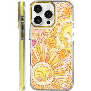 Clear Magnetic Case for iPhone 16 Pro, Slim Anti-Yellow Transparent Cover, Military Grade Protection, Phone Cases for iPhone 16 Pro, Retro Sun