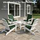 Adirondack Chair Cushions Set of 4 - Removable Covers, Water-Repellent & Fade-Resistant Faux Linen, Securing Straps, Non-Slip Bottom, Fit for Most Outdoor Adirondack & Rocking Chairs - Olive Green, 45''x20''