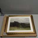 ARPEOTCY Vintage Framed Landscape Wall Art, Bedroom Bathroom Living Room Pastures Scenery Paintings Retro Decor, Canvas Prints Art, Gold Antique Picture Frame Home Wall Decor, 13x16 Inch