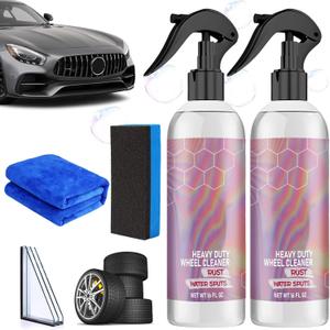KOSIMI 2 PCS Glass Cleaner, New Water Spot Remover, Wheel and Tire Cleaner Multi Purpose, for Bathroom, Car and Furniture  4 oz Spray Bottle