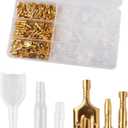 320PCS 3.9mm & 3.5mm Bullet Connectors Kit,Bullet Connectors for Wiring Includes Male,Female,Dual Female,Portable Bullets Wire Connector Kit Car Accessories with Insulating Sleeve