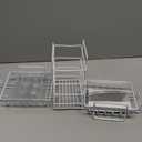 EUDELE 5-Pack Rustproof Stainless Steel Shower Caddy  No Drill Adhesive Bathroom Organizer with Large Capacity, Spacious Shower Shelves for Inside Shower, Kitchen & Home Decor Storage-XL Size (White)