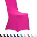 Peomeise Stretch Spandex Chair Cover for Wedding Party Dining Banquet Event (Fuchsia, 6)