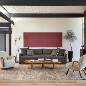Rugs USA Melrose Brown/Ivory, 6' Round, Handmade, Checked, Wool, Soft and Cozy, High Traffic, Stain Resistant, Easy Clean, Durable Area Rug for Bedroom, Living Room, Dining, Den, Entryway