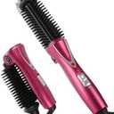 Electric Professional Anti-Scald Curling Brush with Instant Heat Up for All Hair Types (US Plug, 110-240V)