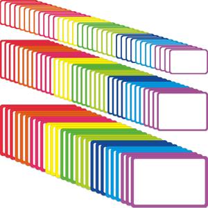 Mimorou 99 Pcs Magnetic Dry Erase Labels Reusable Name Magnets for Whiteboard 3 Sizes Colored Magnetic Blank Cards for Office Home Kitchen Fridge (Colorful)