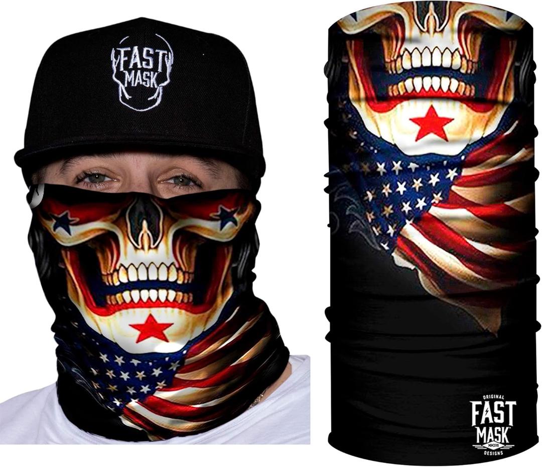 2 x Tubular Bandanas With Face Shielding Protection Unisex - Camo (Black)
