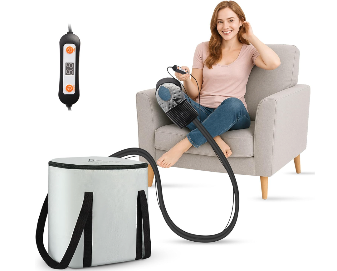 Cold Therapy Machine with 60-Minute & 3 Speeds - Portable Ice Pack for Knee, Shoulder, Hip, Ankle - Leak-Resistant Circulating Unit