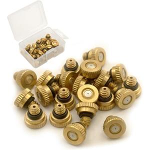 0.4 mm 10/24 UNC 40 Pcs Brass Misting Nozzles for Garden Outdoor Cooling System, 0.4 mm 0.016 Inch Orifice